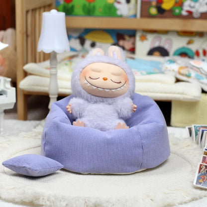Labubu Mini Sofa for BJD Dolls – Plush Seat Decoration V2, Universal Kids’ Toy & Birthday Gift