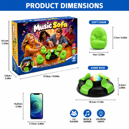 Interactive LED Party Board Game - Music Tabletop Game for 2-6 Players, Family & Holiday Fun