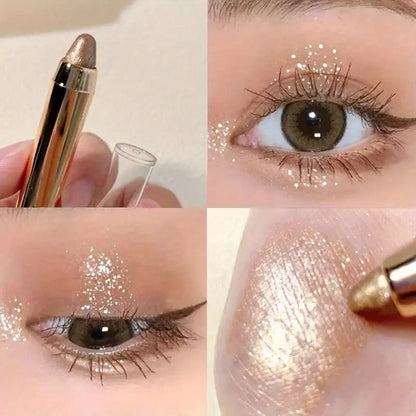 Double-Sided Eyeshadow Stick & Highlighter Pen – Pearly Glitter & Matte Finish Brightening Makeup Tool
