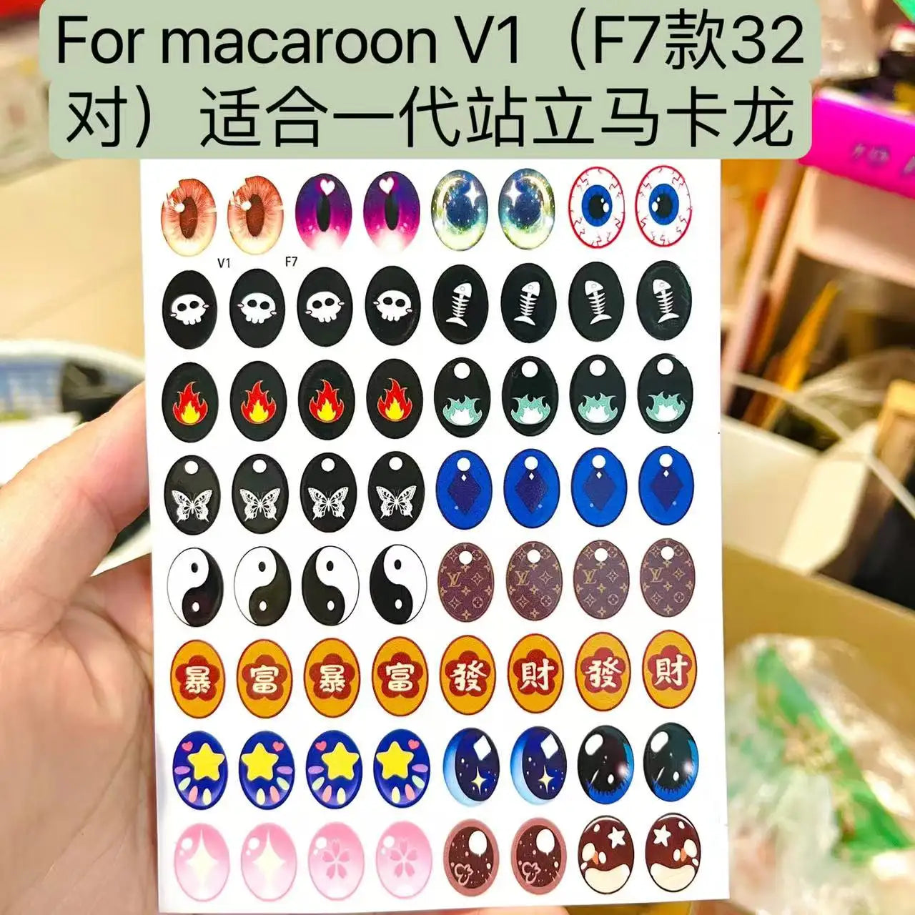 17cm Labubu V1/V2 Custom Eye Stickers Eyelash Vinyl Doll Makeup DIY Tools Accessories