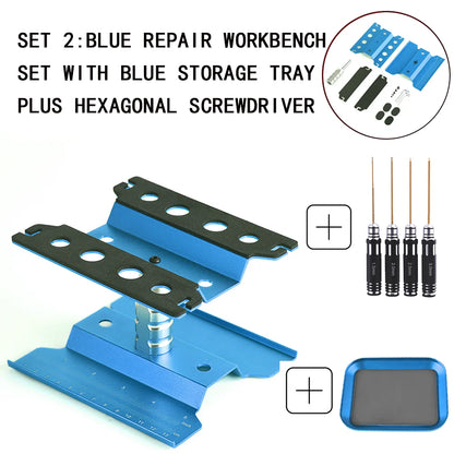 RC Car Tool Lifting Work Stand – 360° Rotating Repair Platform for 1/10 & 1/8 Buggy Crawler Cars