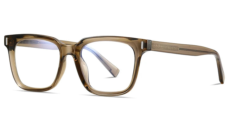 Kachawoo TR90 Anti-Blue Light Glasses – Unisex Square Frame, Transparent Grey, Korean Style Eyewear