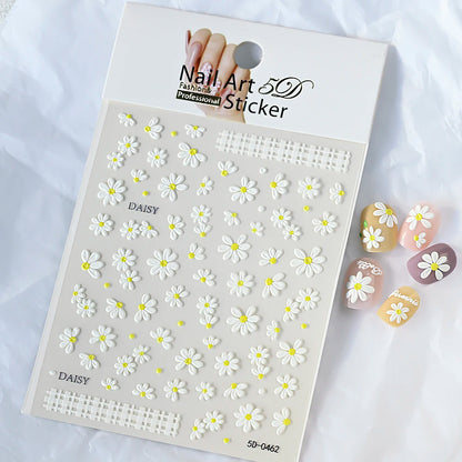 5D Macaron Nail Stickers - Embossed Flower, Fruit, Bear & Rabbit Charms for Summer DIY Manicure Decoration