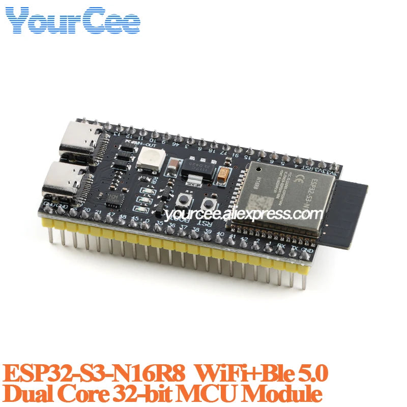 ESP32-S3 Dual Type-C Development Board - N16R8 N8R2 Core Module with Antenna Base for IoT Projects