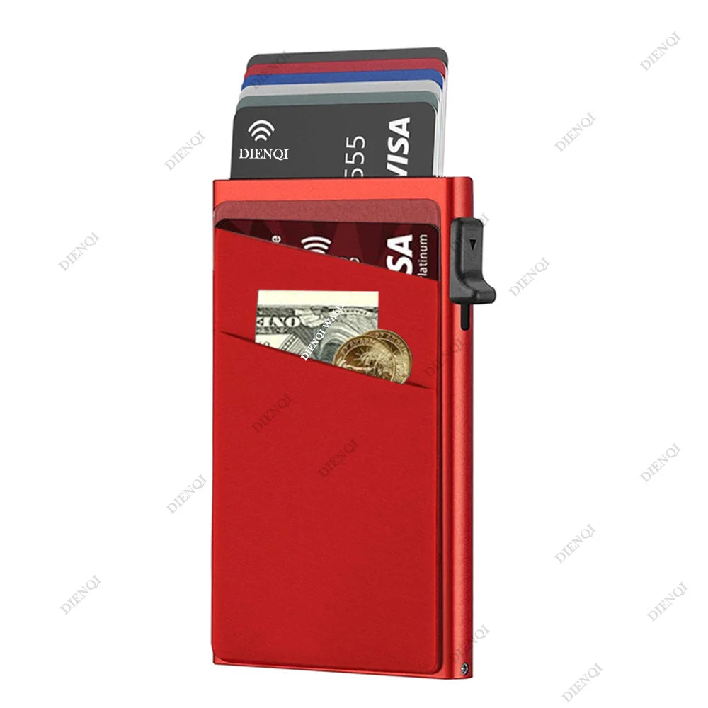 Anti-Theft RFID Aluminum Card Holder – Minimalist Smart Wallet Metal Case for Card Protection