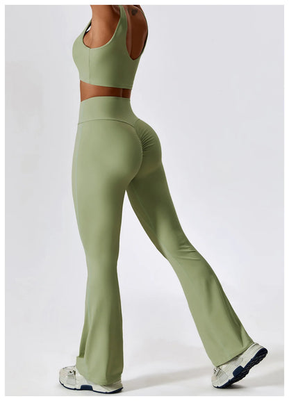 2PCS Seamless Women’s Yoga Set – Long Sleeve Crop Top & Leggings Workout Outfit, Athletic Gym Sportswear