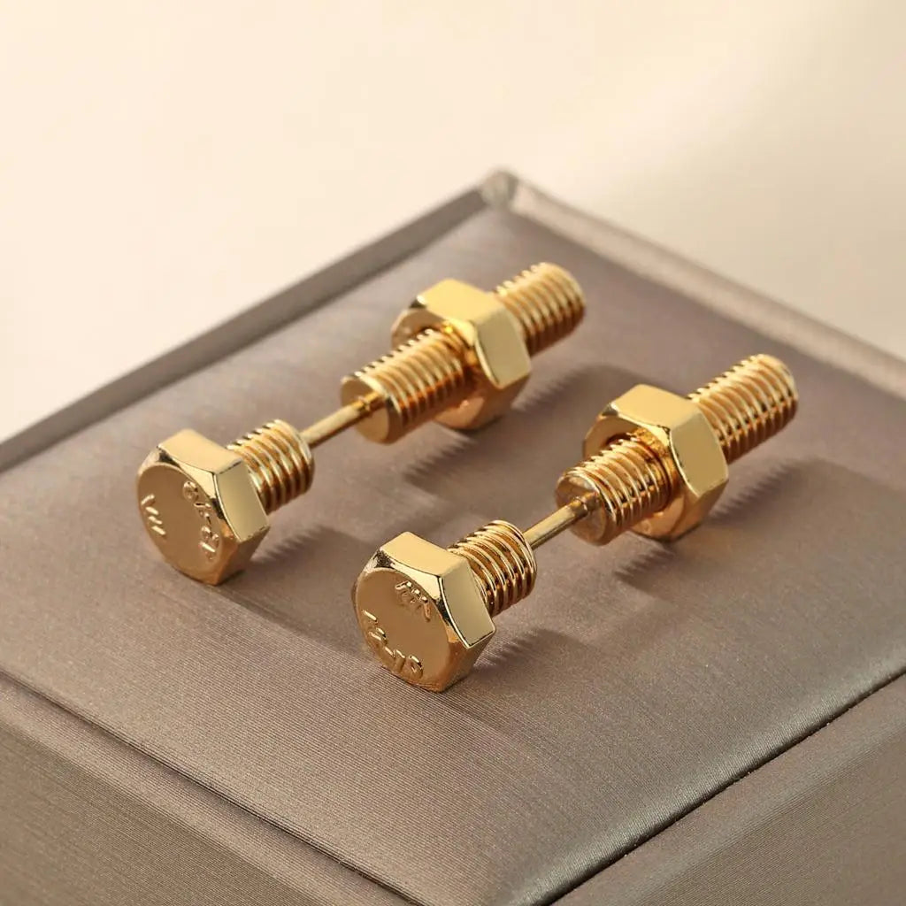 Fashion Screw Stud Earrings - Personalized Birthday Gift for Couples & Lovers