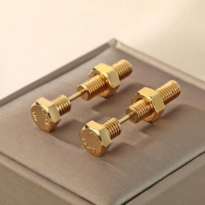 Fashion Screw Stud Earrings - Personalized Birthday Gift for Couples & Lovers