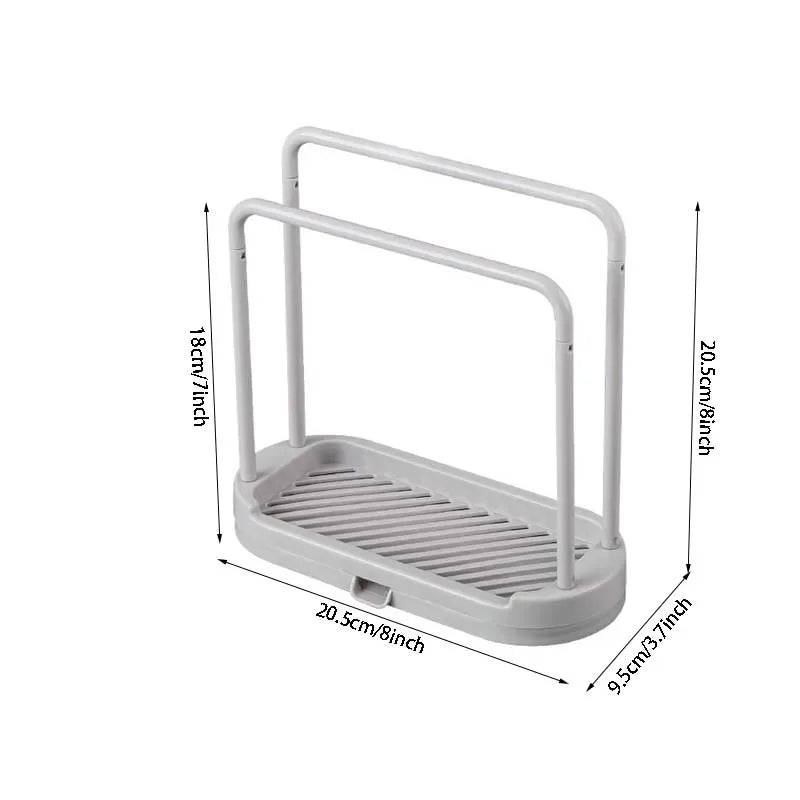 Kitchen Sink Drain Rack — Storage Basket for Sponge, Rag, and Wire Ball, Kitchen Accessories Shelf