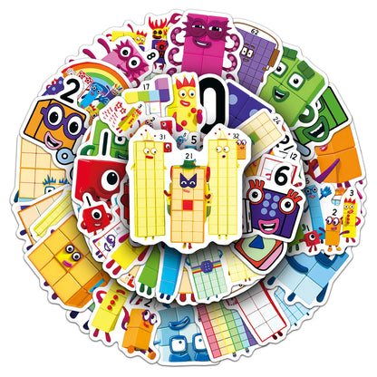 50/100-Piece Number Sticker Set - Aesthetic DIY Vinyl Decals for Laptops, Scrapbooks, Luggage, Guitars & Helmets