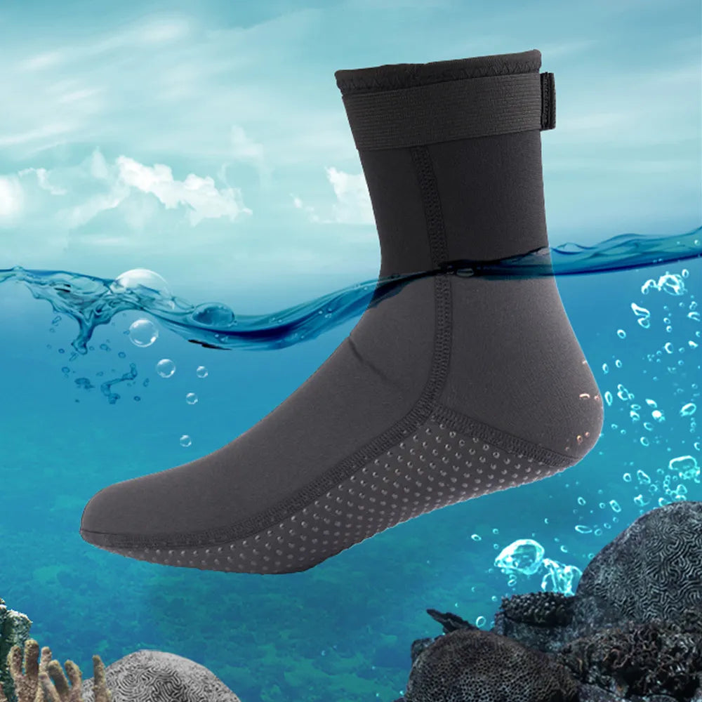 3mm Neoprene Diving Socks | Non-Slip Adult Wetsuit Shoes | Warm Patchwork Elasticity Boots for Swimming, Snorkeling, Diving