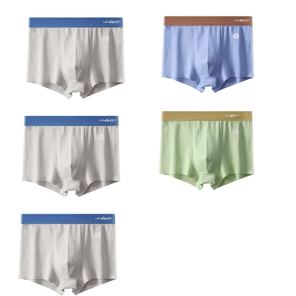 5PCS Men's Striped Boxer Shorts - Funny Comfortable Underwear with U-Convex Design