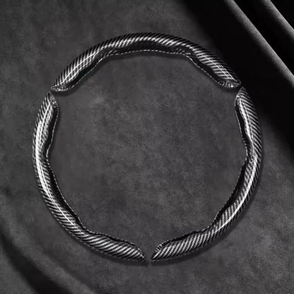 2/3PCS Universal Car Steering Wheel Cover — Laser Carbon Fiber, Silicone & 1K Microfiber Leather, Non-Slip PVC Booster