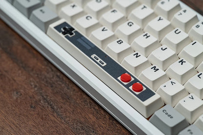 Retro Gamepad Keycap 6.25u Spacebar – Artisan ABS Keycap for MX Switches, Black & White for Mechanical Gaming Keyboards