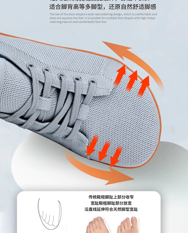 Wide Toe Barefoot Shoes for Men & Women – Minimalist Walking Sneakers with Zero Drop Sole & Breathable Mesh