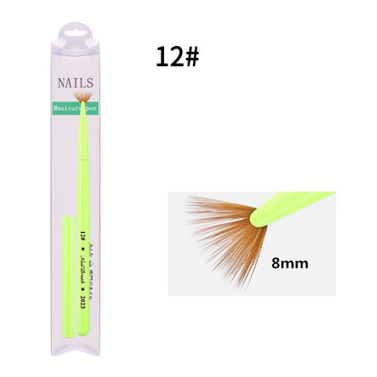 Green Nail Art Brush - Gel Polish, Acrylic, UV Extension & Nail Painting Detail Brush