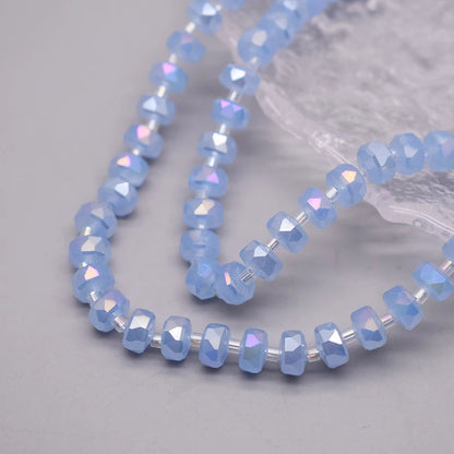 8mm Crystal Glass Beads Set - 30PCS Color Wheel Faceted Round Loose Beads for DIY Jewelry Making & Bracelets