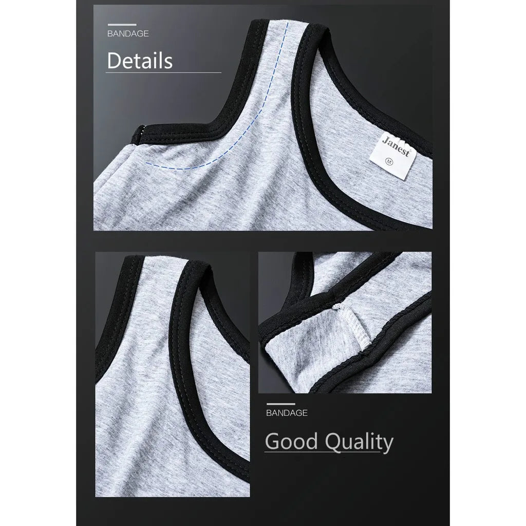 Women’s Breathable Chest Binder Vest - Elastic Compression Tank Top with Secure Clip Closure