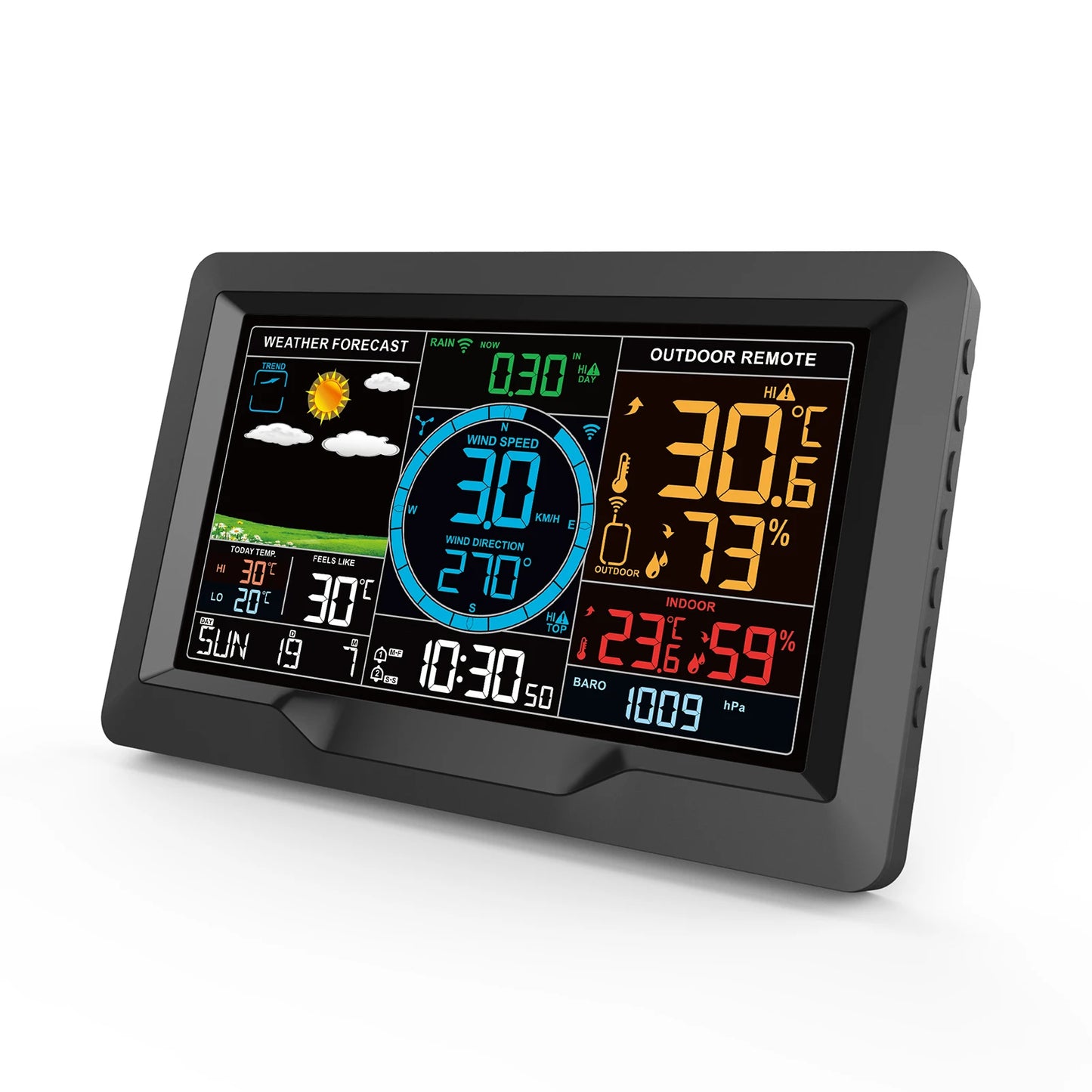 FJ3390A Multifunctional Weather Station - Temperature, Humidity, Wind Speed & Rainfall Detection with Weather Forecast Clock