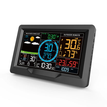 FJ3390A Multifunctional Weather Station - Temperature, Humidity, Wind Speed & Rainfall Detection with Weather Forecast Clock