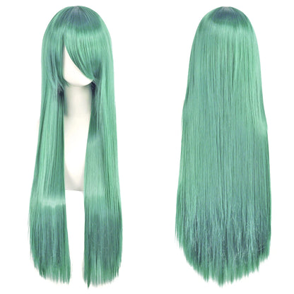 80cm Long Cosplay Wig - Synthetic Straight Hair with Bangs for Lolita Anime Costume Party Styling
