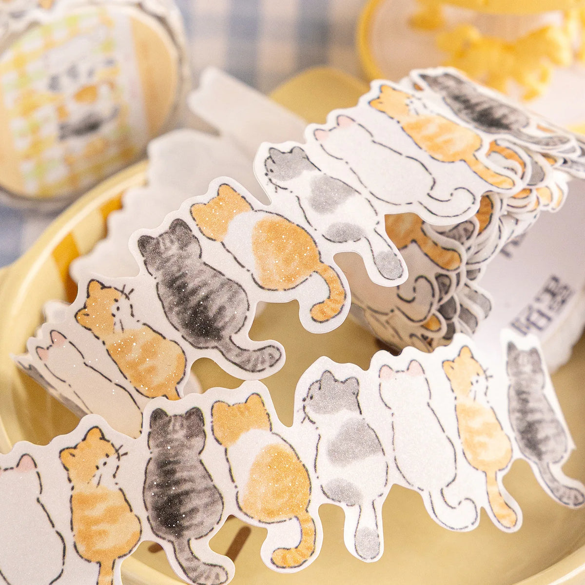 2m Cute Cartoon Cat Decorative Tape - DIY Scrapbook, Diary, Envelope and Journal Crafting Stationery
