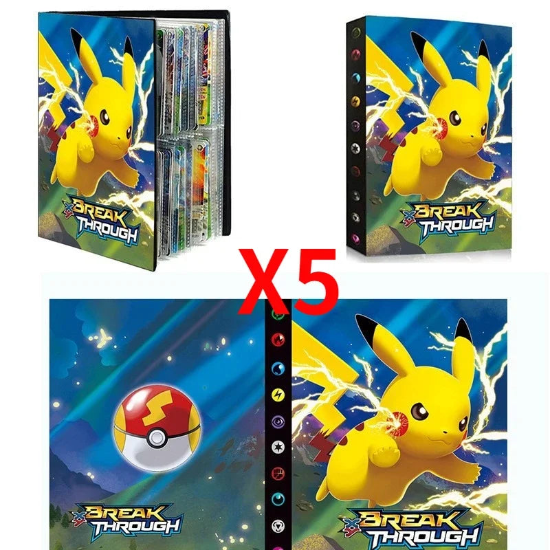 Pokémon Trading Card Binder - 4-Grid Collectible Card Album Holder for Kids and Trading Card Collections