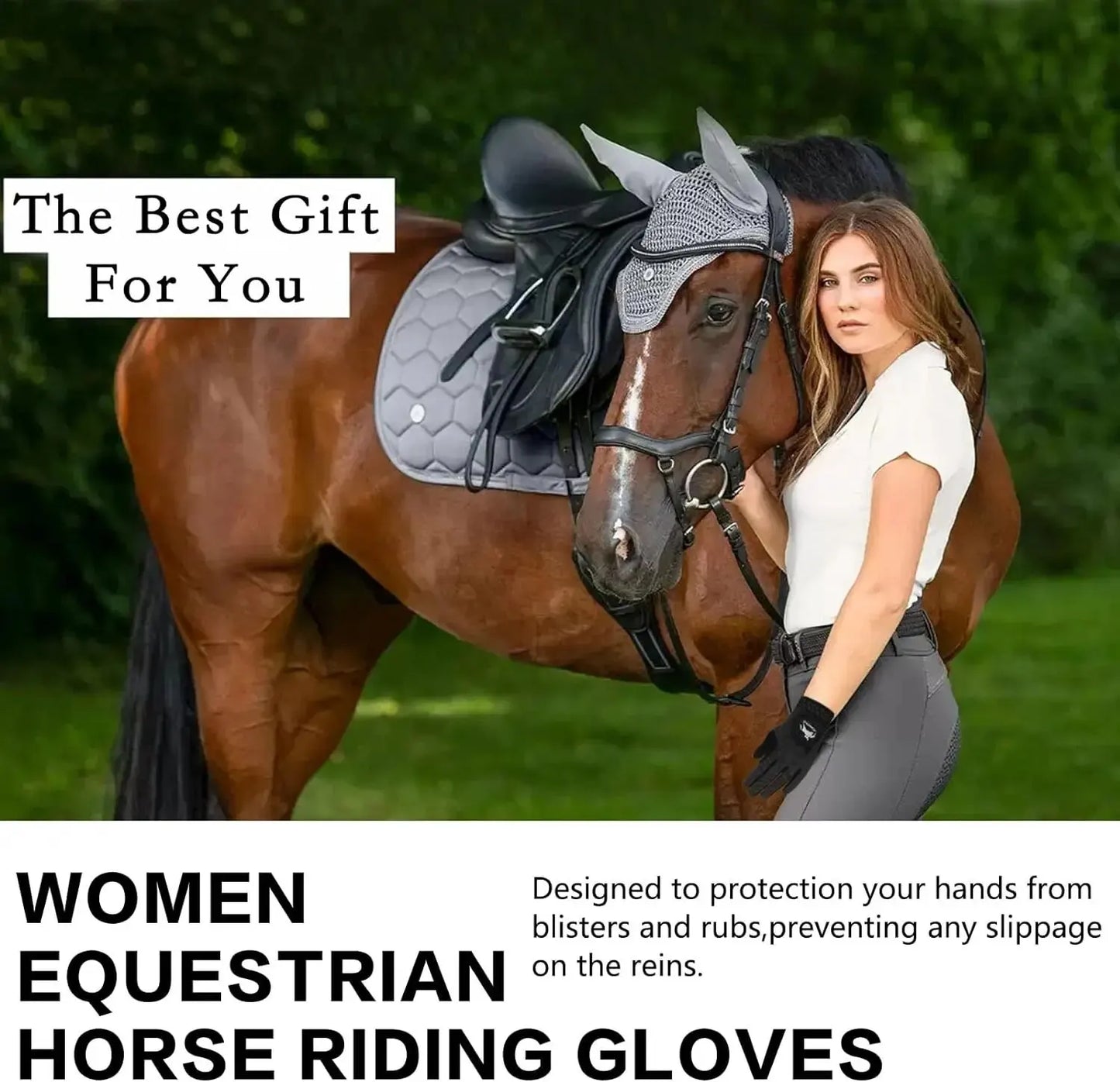Women’s Equestrian Horse Riding Gloves — Lightweight, Breathable Mesh, Comfortable Grip, All-Weather Color Pack