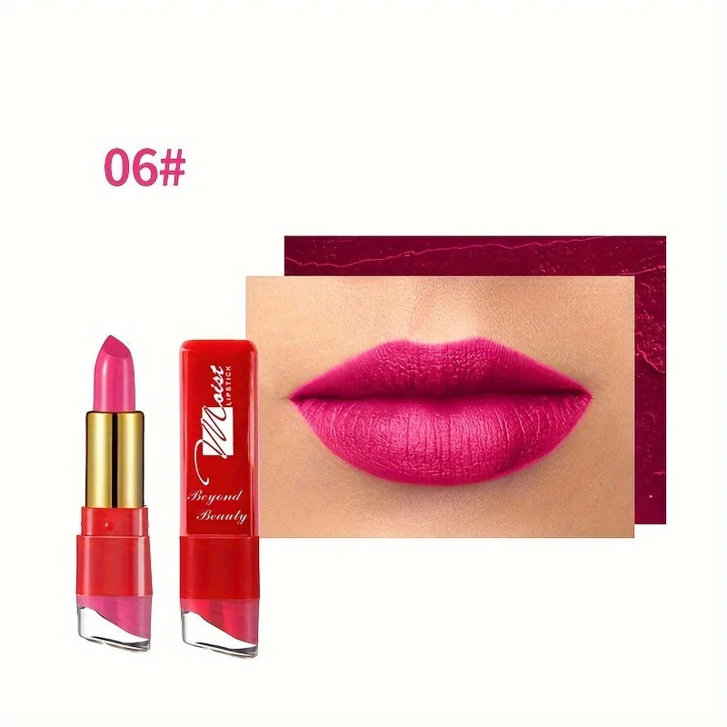 12 Colors Creamy Moisturizing Lipstick – Long-Lasting, Women & Schoolgirl Makeup for Beginners, Leaning Tower Lip Makeup