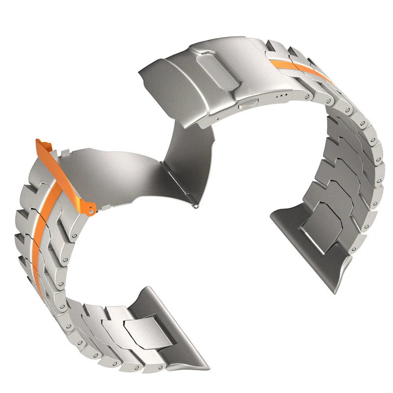 Titanium Color Stainless Steel Band for Apple Watch Ultra 2, iWatch 10/9/8/7/SE – 49mm/46mm/45mm/44mm/42mm Metal Strap