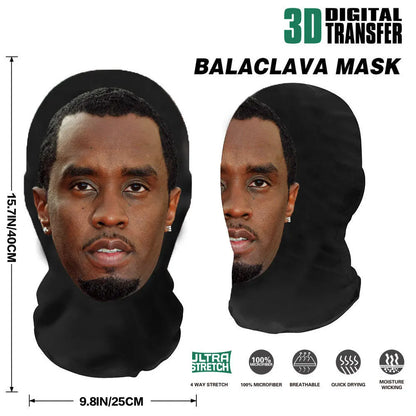 3D Printed Kanye Mask – Elastic Mesh Full Face Cosplay & Party Hood for Men & Women, Hip Hop Streetwear Balaclava