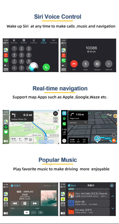 Carlinkit Wireless CarPlay Activator & Android Auto Wired USB Dongle AI Box with Bluetooth Charger & MirrorLink for Android Radio
