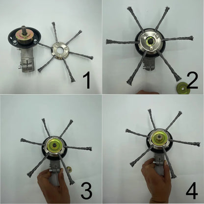 9 Inch Steel Grass Trimmer Head – 3/6 Cutter Brush Cutter Blade Wire Weed Trimmer Attachment for Garden Lawn Power Tool