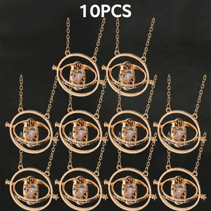 Harry Potter Time-Turner Hourglass Necklace - 360° Rotatable Cosplay Pendant and Unique Mother’s Day Gift