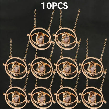 Harry Potter Time-Turner Hourglass Necklace - 360° Rotatable Cosplay Pendant and Unique Mother’s Day Gift