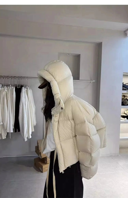 Trendy Women’s Winter Cotton Jacket – Loose Fit Fashion with Design Sense & Stylish Hat