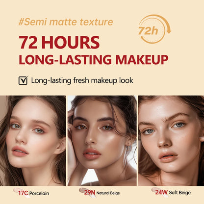 Sunscreen Cushion Foundation – Full Coverage, Waterproof & Long-Lasting Concealer Makeup