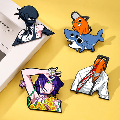 Chainsaw Man Reze Arc Brooch Set - 4pcs Anime Cosplay Metal Pins & Bag Accessories