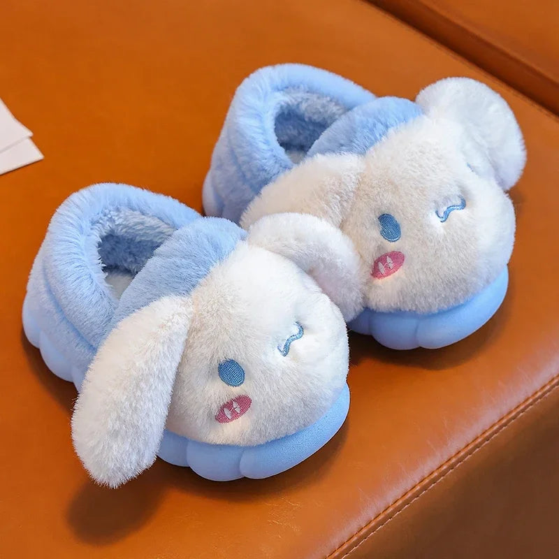 Anime Pikachu Plush Slippers for Kids – Soft, Non-Slip Warm Indoor Shoes for Autumn/Winter & Christmas Gifts