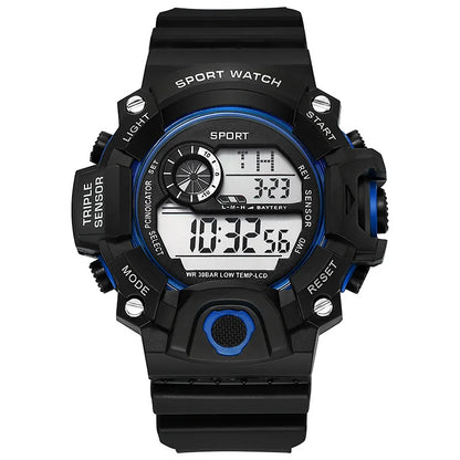 Men’s Sports Digital Watch – Large Dial Military Style Wristwatch, Waterproof Multifunctional Electronic Watch with Luminous Display & Alarm for Active Wear & Outdoor Use