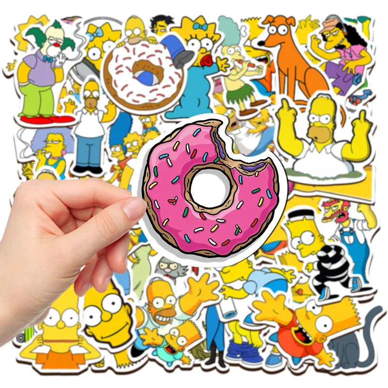 Cartoon Waterproof Stickers – 50/100-Piece Decorative Graffiti Decals for Luggage, Skateboards & Laptops