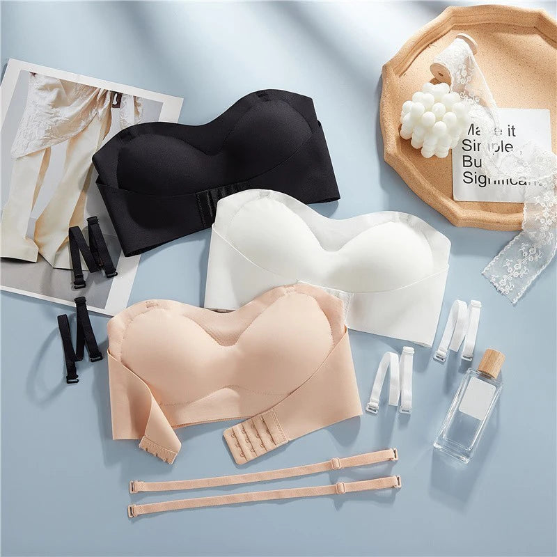 Seamless Strapless Tube Bra: Wireless Push-Up Wedding Brassiere - Breathable, Sexy, Invisible Lingerie for Women