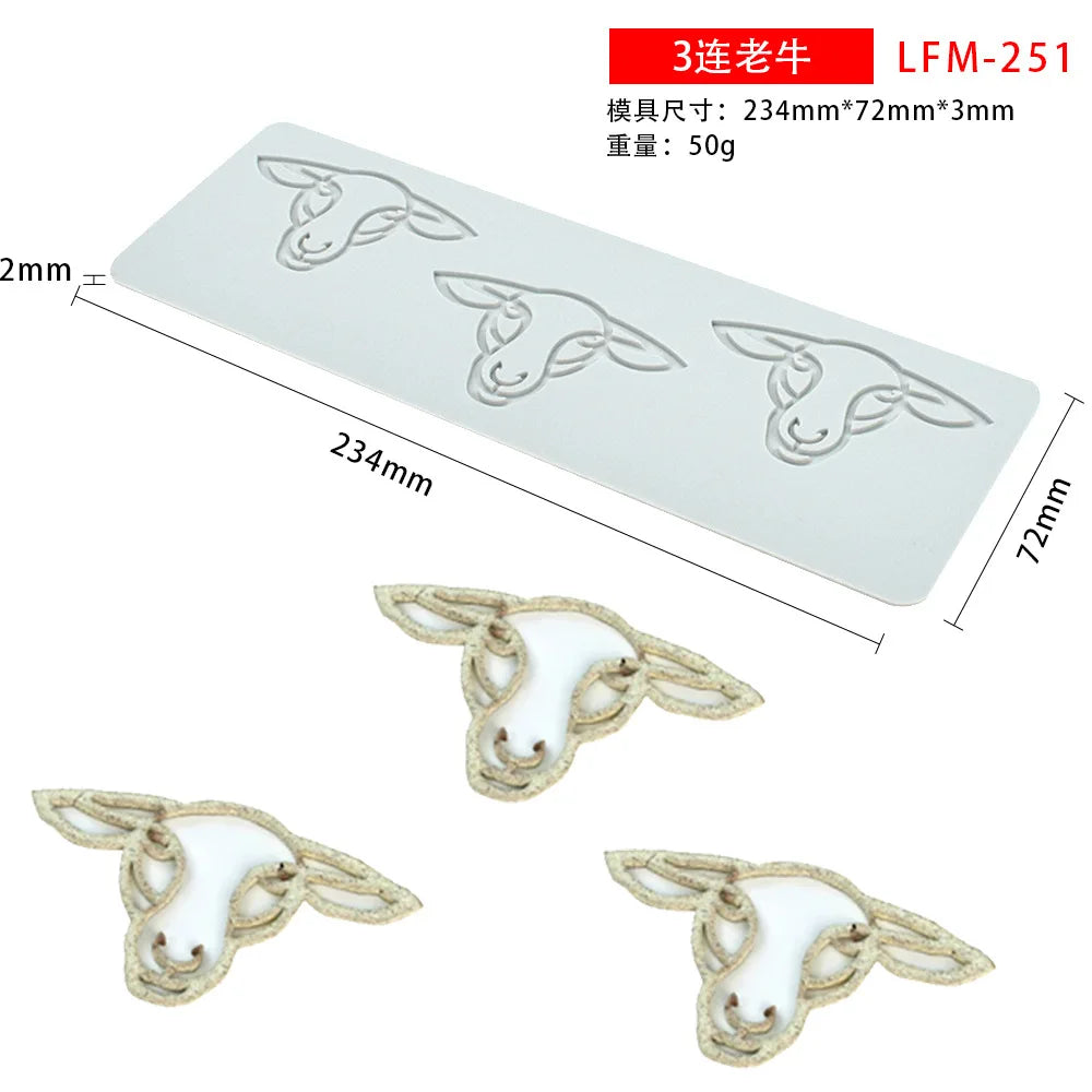 Various Leaves & Geometric Flower Silicone Cake Lace Mold — Cake Decorating Border Tool for Baking