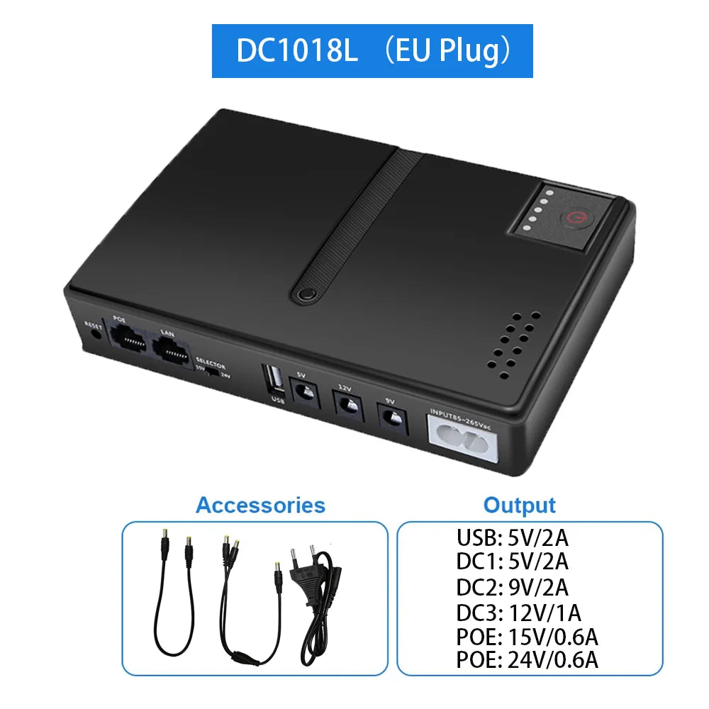 4×18650 DC UPS Backup Power Supply - 5V/9V/12V Router & Device Battery Backup
