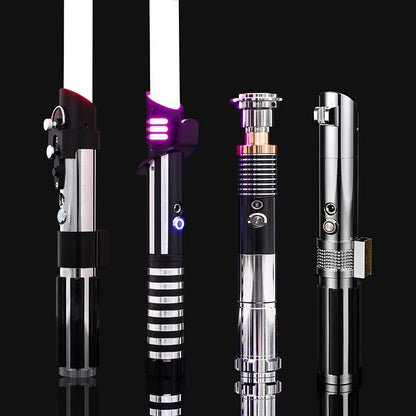 Luke RGB Metal Lightsaber Sword - Colorful Flashing LED Kpop Lightstick for Rave Parties and Cosplay