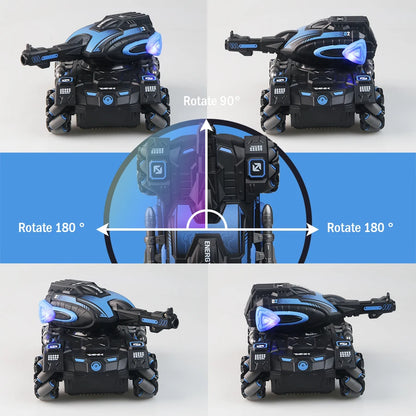 RC 2.4G Spray Car – Four-Wheel Stunt Water Polo Tank Toy for Boys, Remote Control Vehicle (Watch Sold Separately)