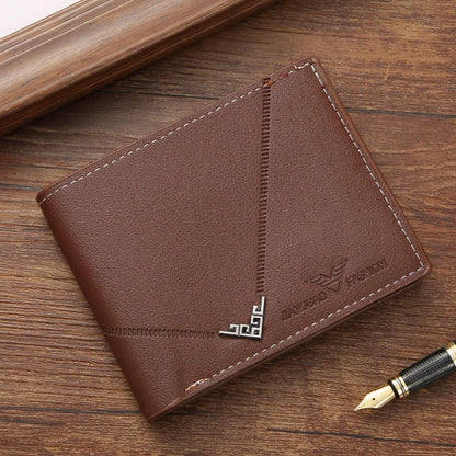 Men's Soft Leather Short Bifold Wallet with Credit Card & ID Holder – Business Billfold