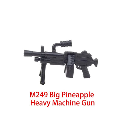 Military Soldier Building Block Figures - MOC Army Weapons Set with Rifles, Rocket Launcher & Mini Gun Toy Gift