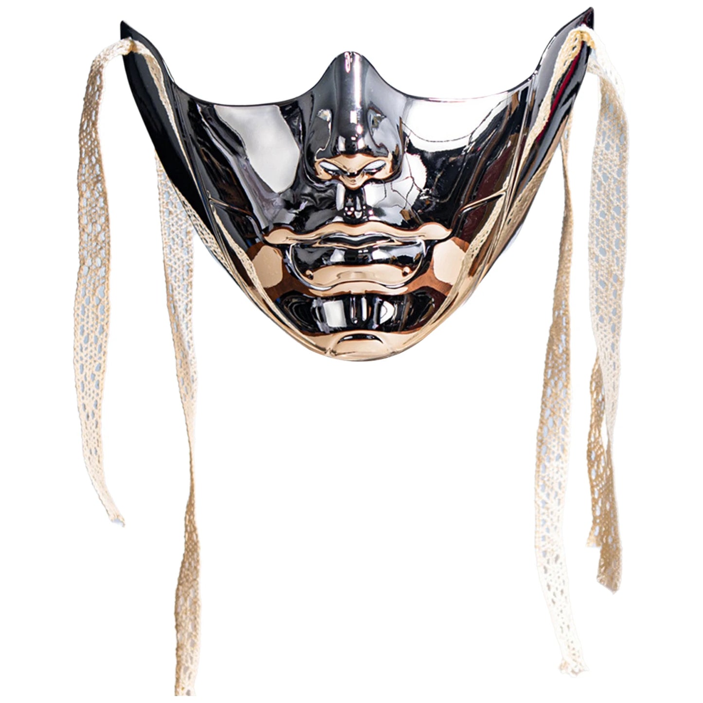 Cyberpunk Mechanical Half Face Mask — Technological Wings Mask for Men & Women, Halloween, Carnival, Dress-Up Props