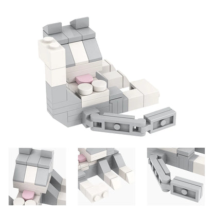 MOOXI Animal Series 62PCS MOC Cat Figures – DIY Building Blocks Educational Toys for Kids, Birthday Gift MOC3042-3045